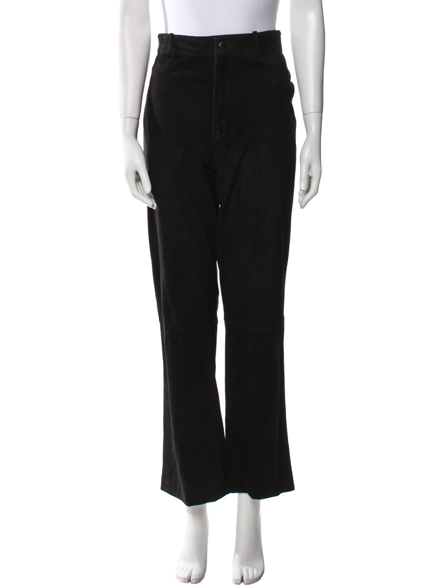 St. John Collection Leather Wide Leg Pants