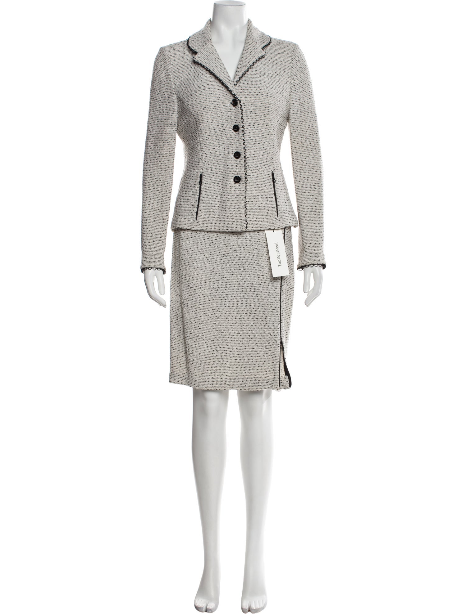 St. John Collection Tweed Pattern Skirt Set