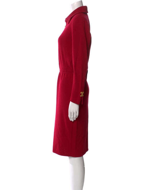 St. John Collection Mock Neck Midi Length Dress