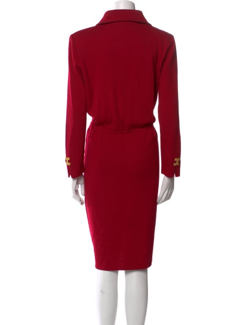 St. John Collection Mock Neck Midi Length Dress