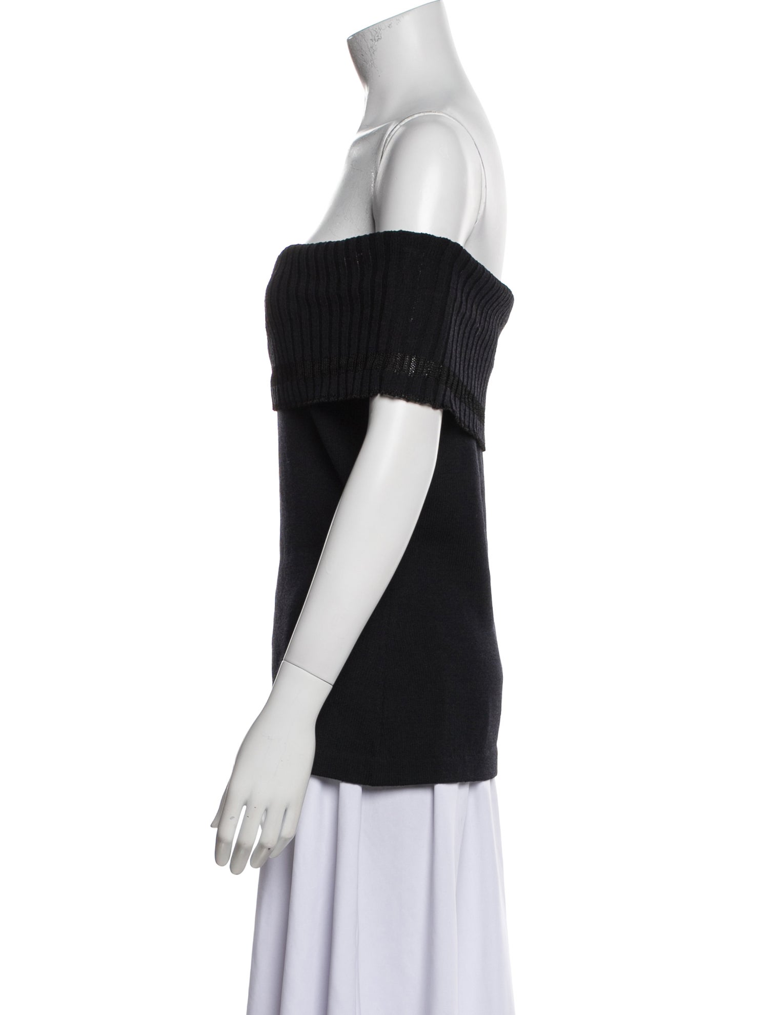 St. John Collection Wool Off-The-Shoulder Top