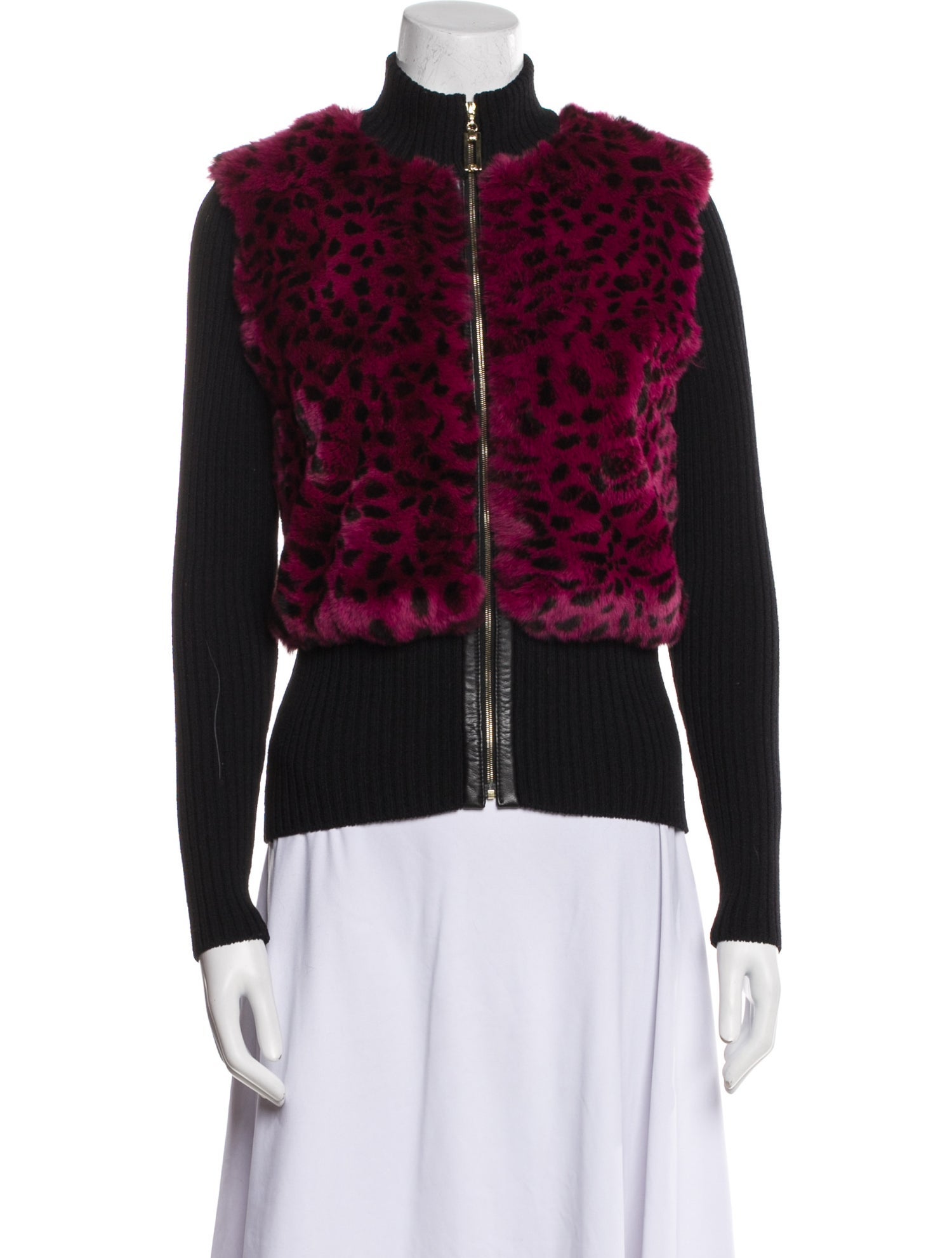 St. John Collection Printed Fur Jacket