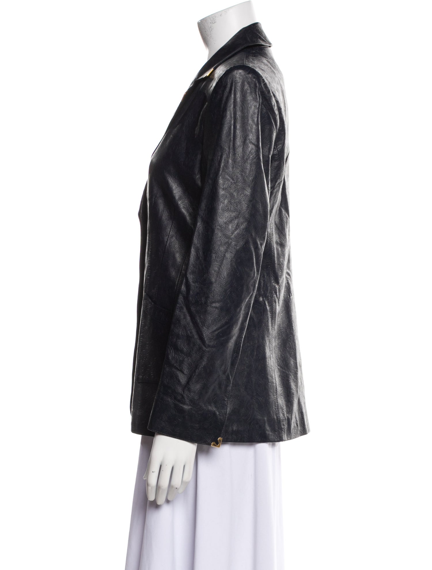 St. John Collection Lamb Leather Blazer