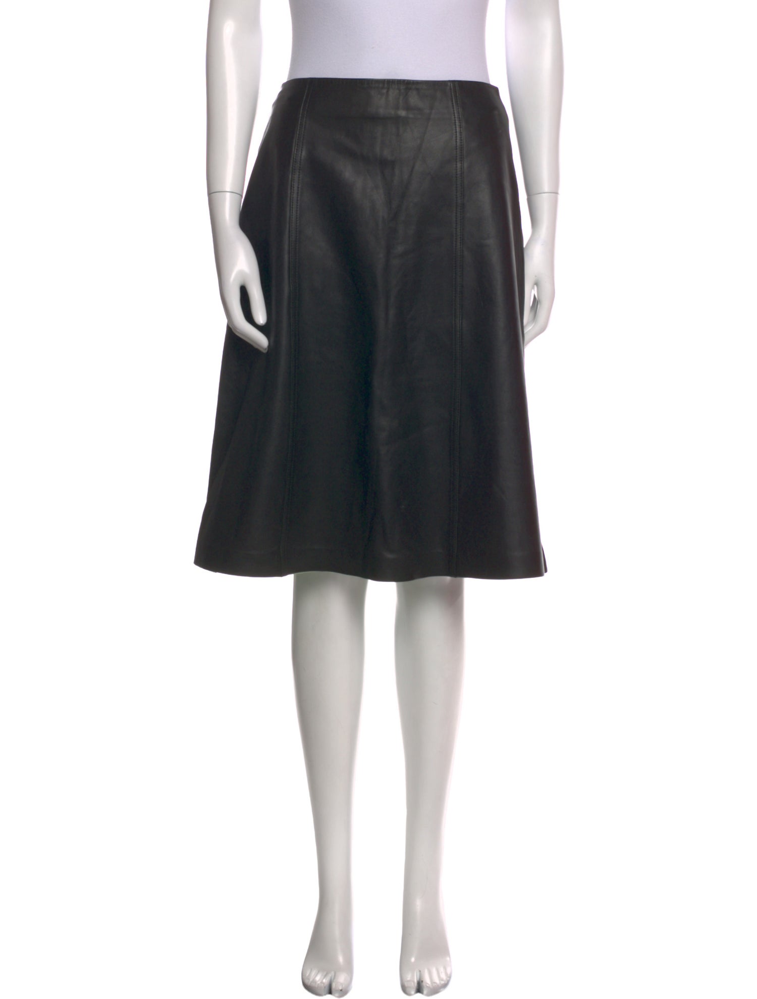St. John Collection Leather Knee-Length Skirt