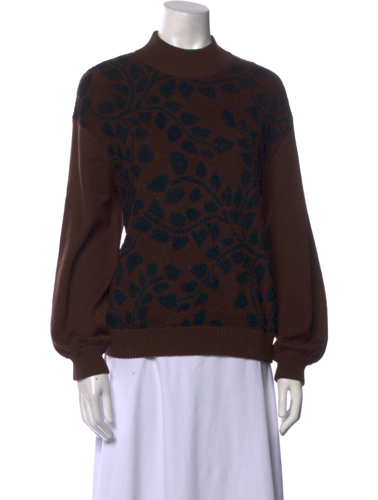St. John Collection Printed Mock Neck Sweatshirt