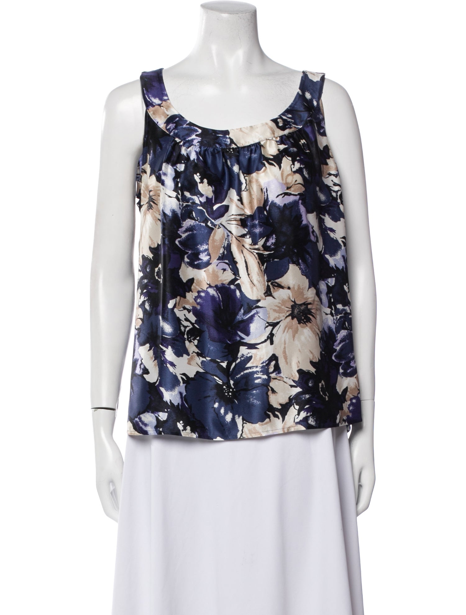 St. John Collection Silk Floral Print Blouse