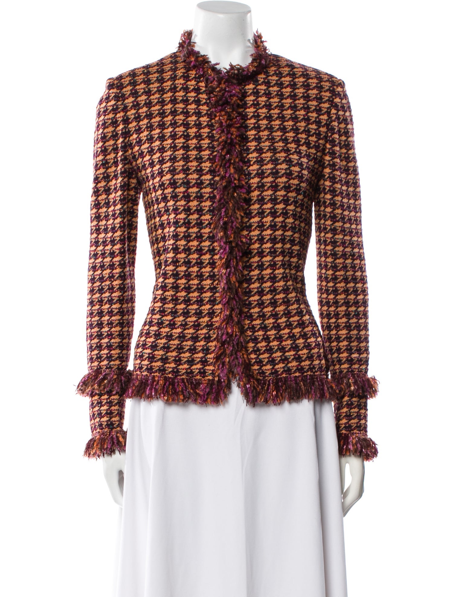 St. John Collection Plaid Print Evening Jacket