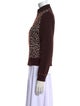 St. John Collection Animal Print Mock Neck Sweater