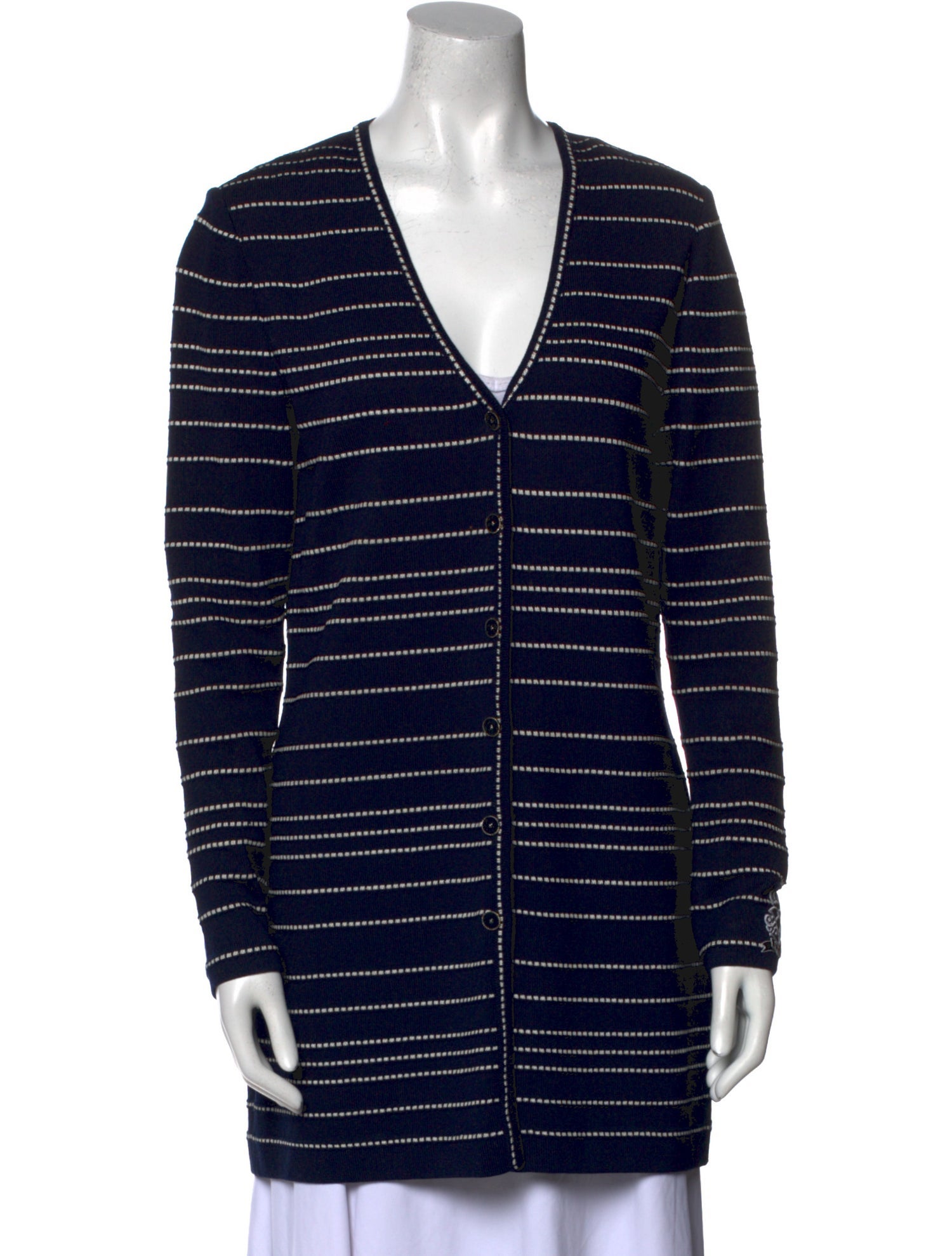 St. John Collection Striped Open Front Sweater