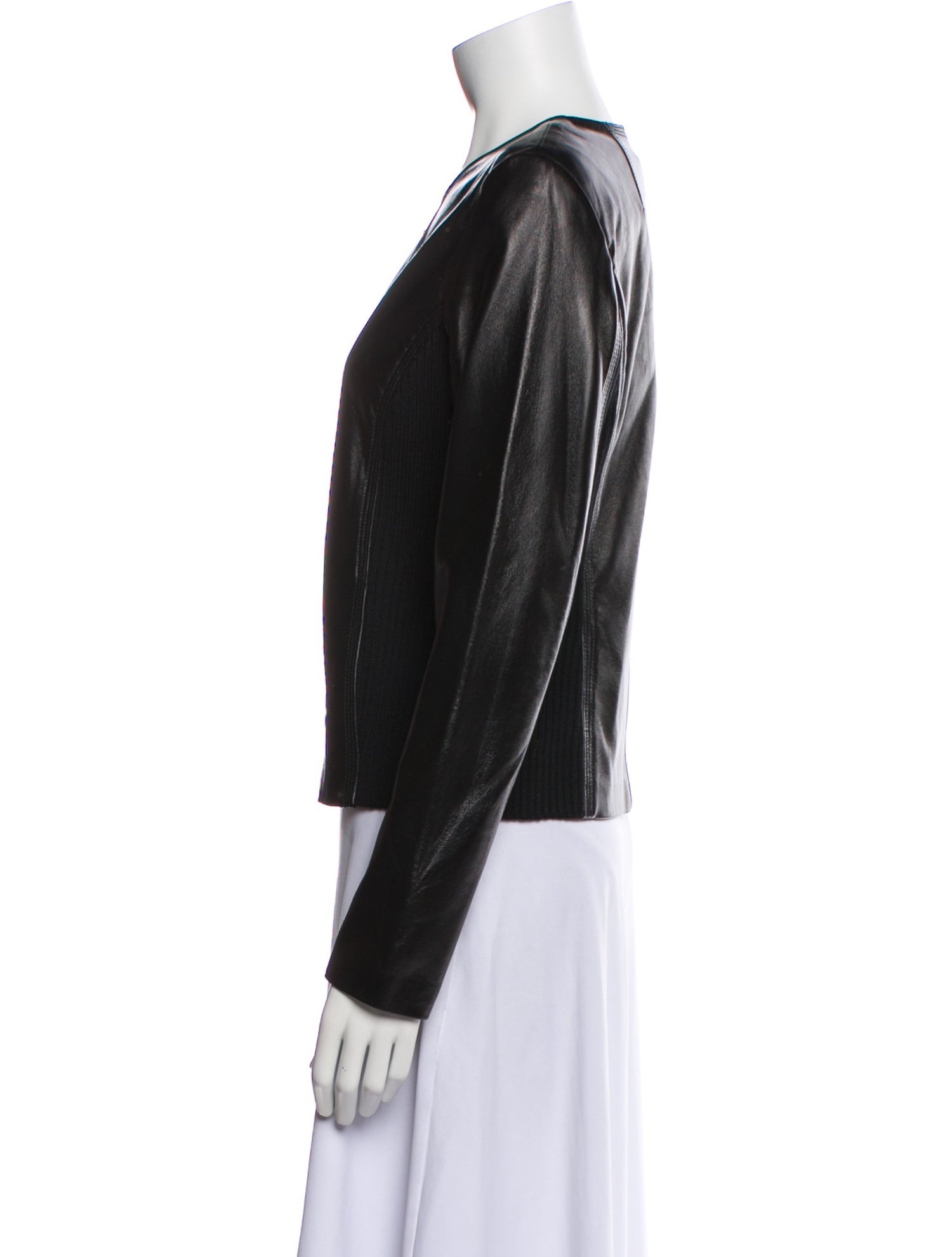 St. John Collection Leather Biker Jacket