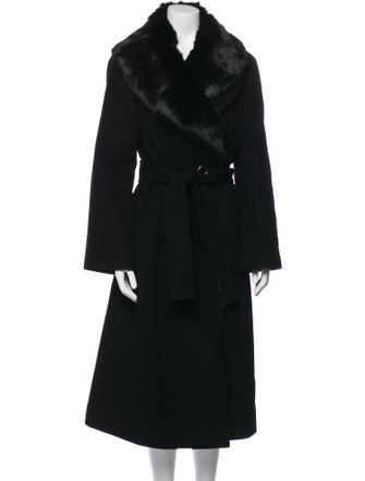 St. John Collection Wool Faux Fur Coat
