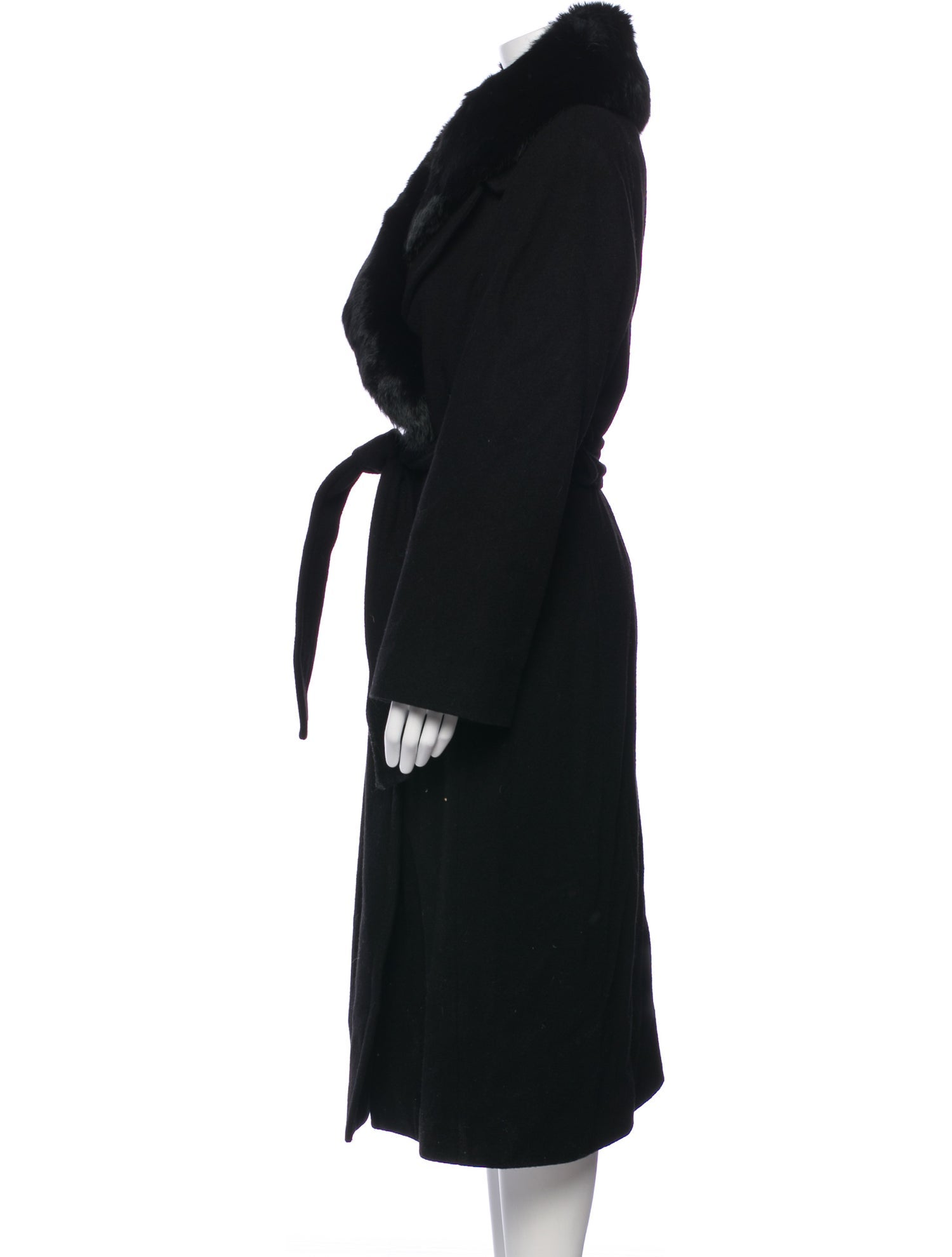 St. John Collection Wool Faux Fur Coat