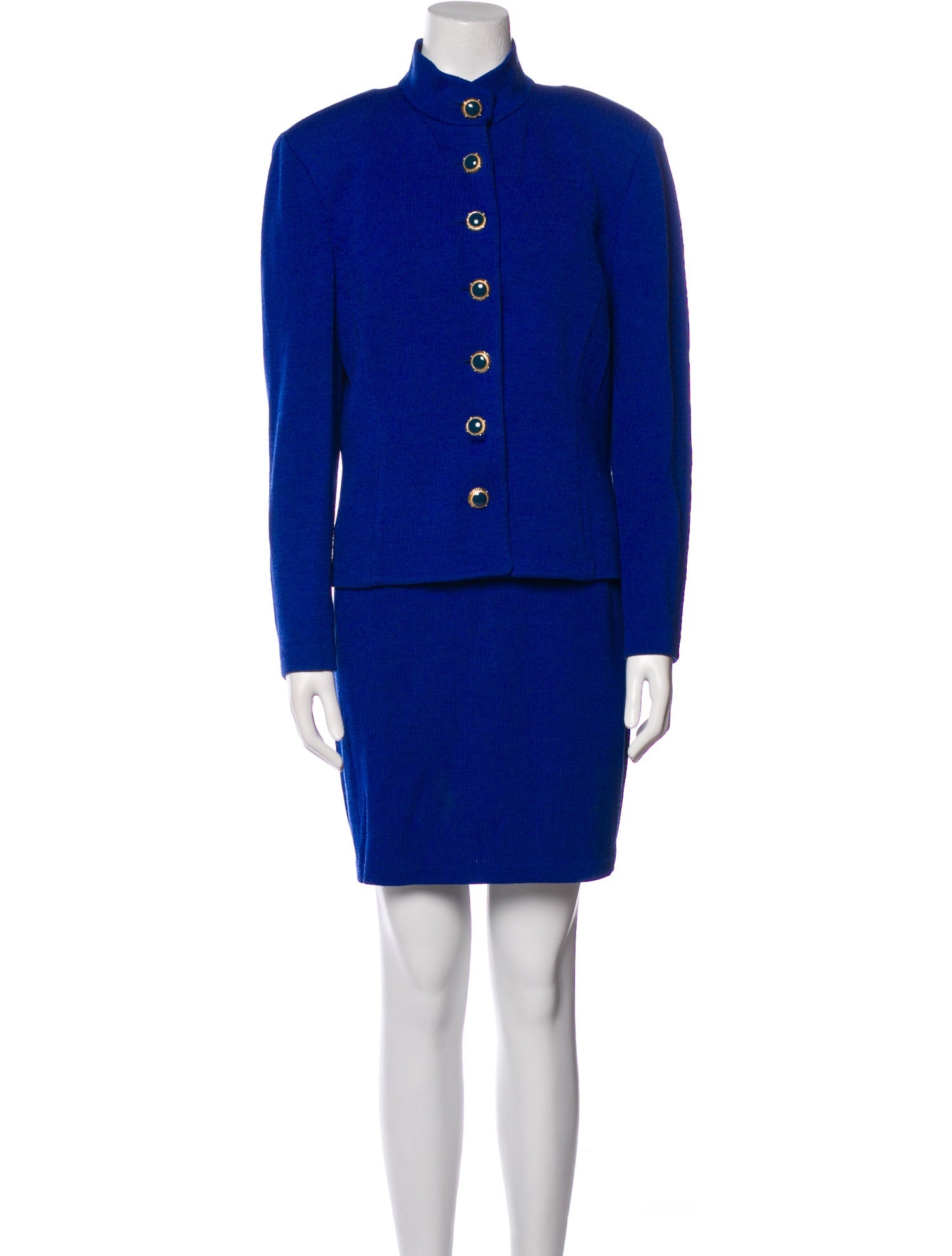 St. John Collection Beaded Accents Skirt Suit
