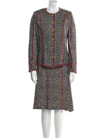 St. John Collection Tweed Tweed Pattern Skirt Set
