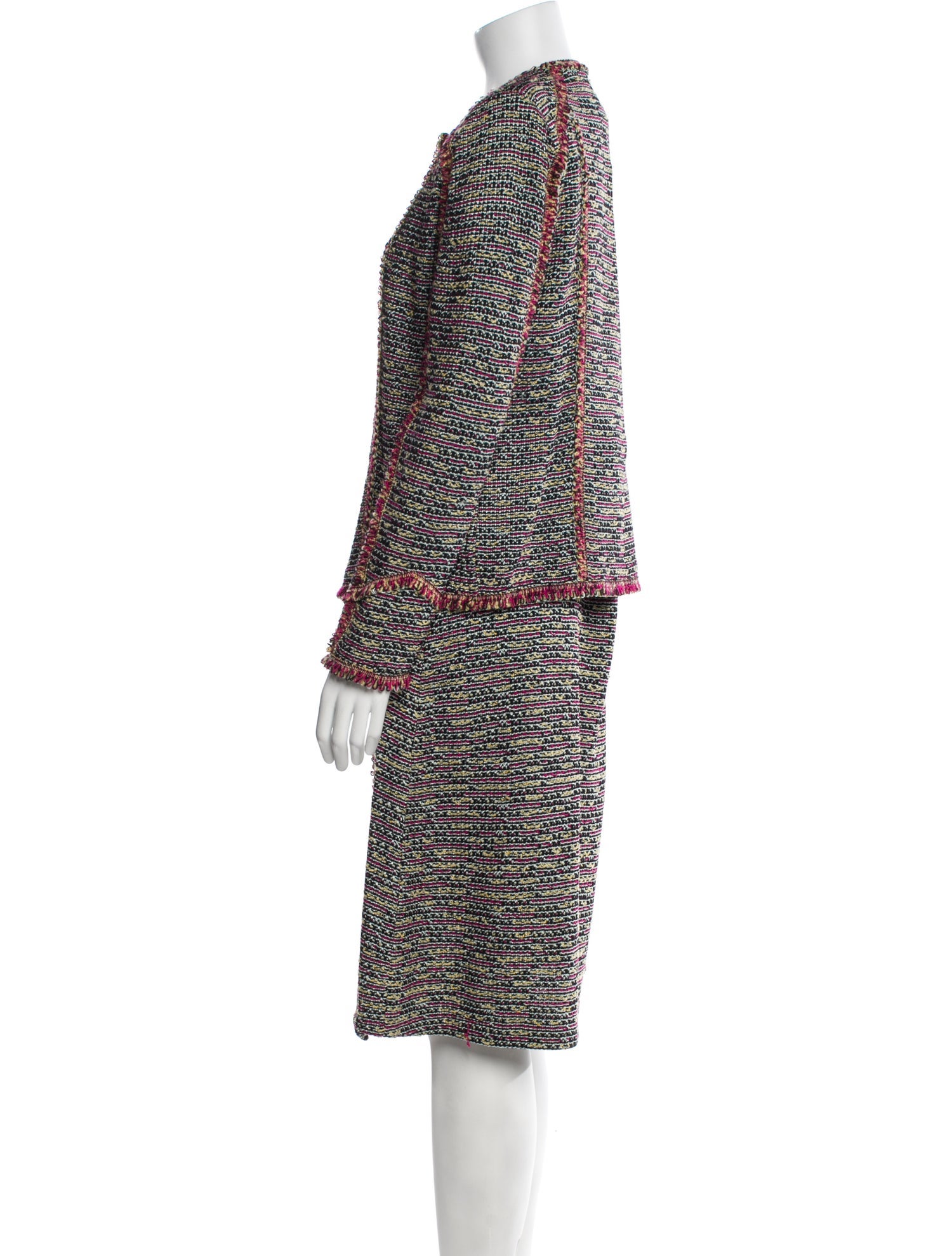 St. John Collection Tweed Tweed Pattern Skirt Set