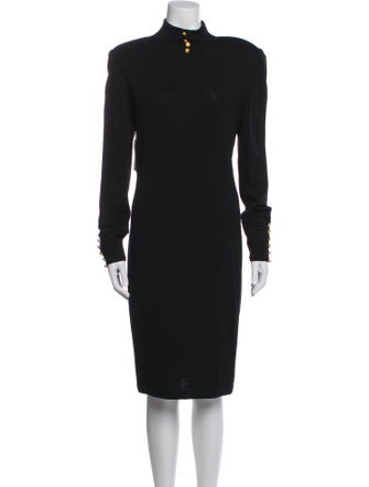 St. John Collection Turtleneck Knee-Length Dress