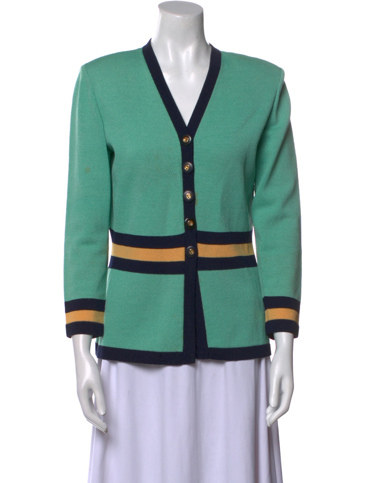 St. John Collection Wool Colorblock Pattern Sweater