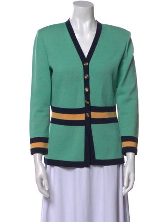 St. John Collection Wool Colorblock Pattern Sweater