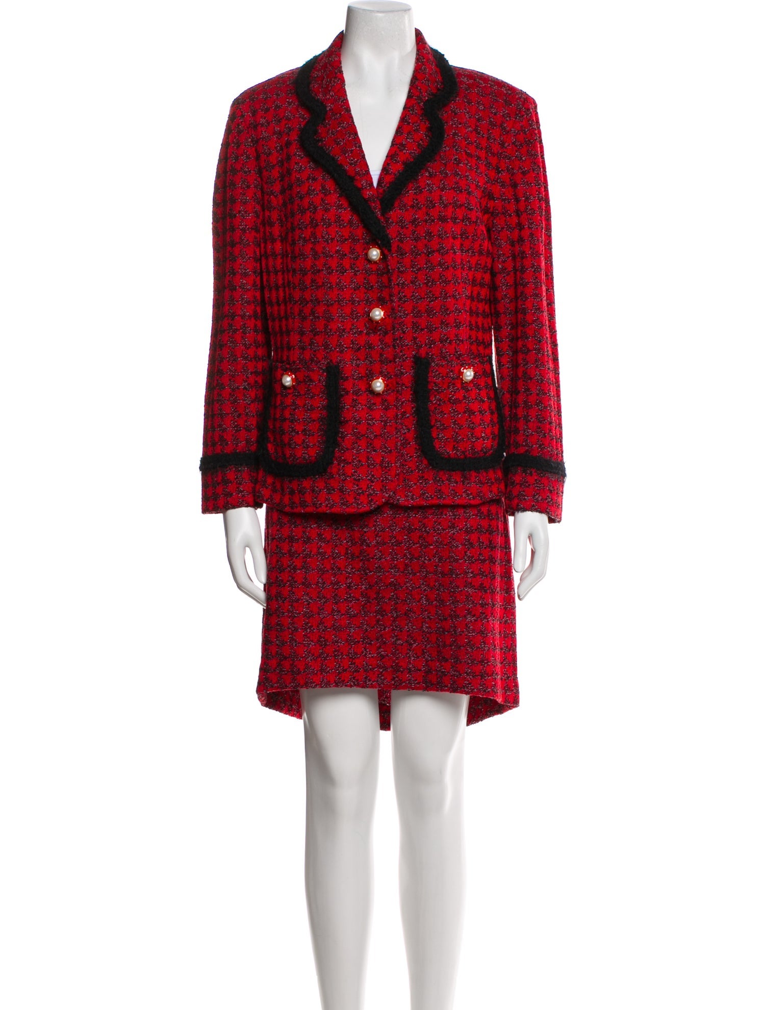 St. John Collection Tweed Pattern Skirt Set