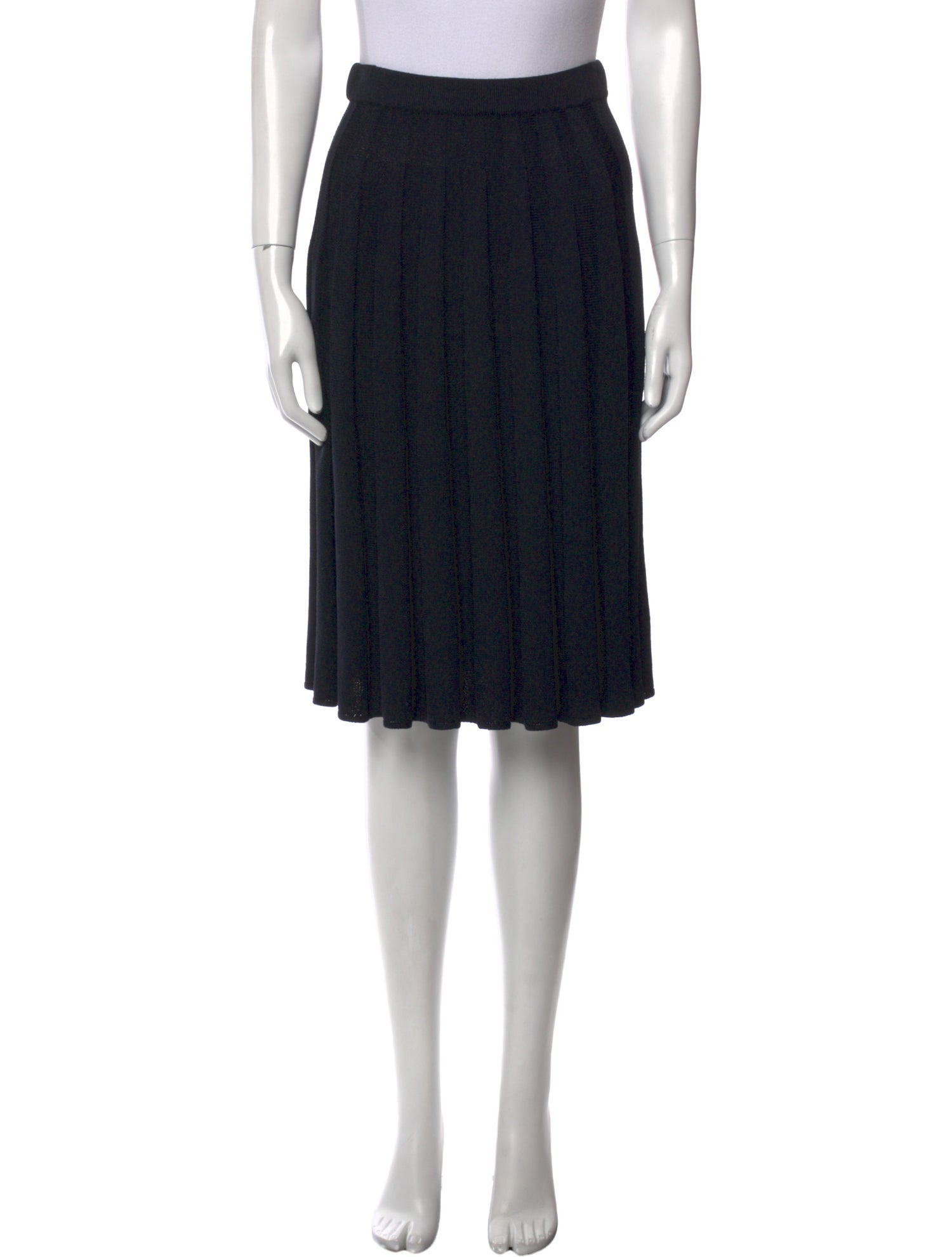 St. John Collection Pleated Accents Knee-Length Skirt
