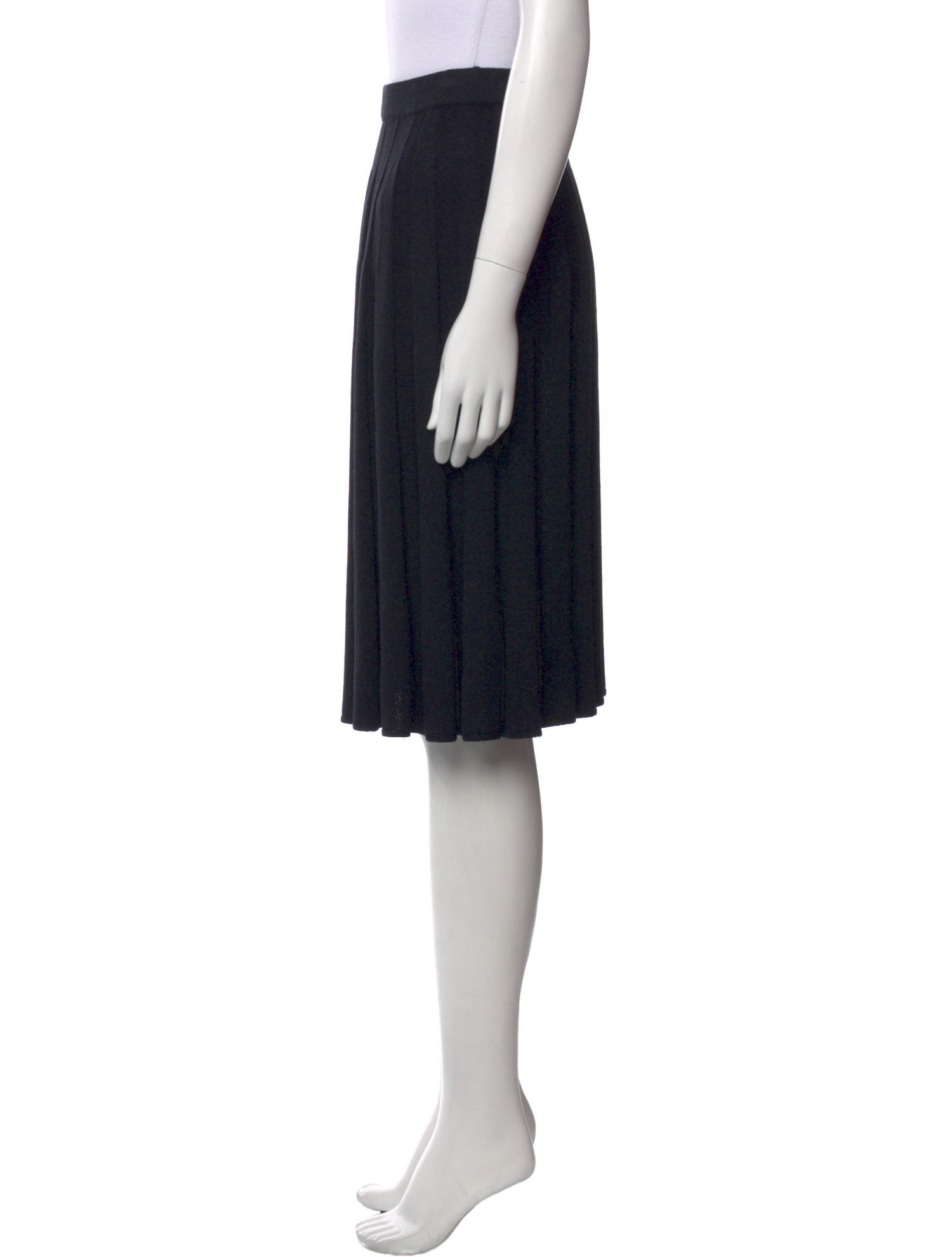 St. John Collection Pleated Accents Knee-Length Skirt
