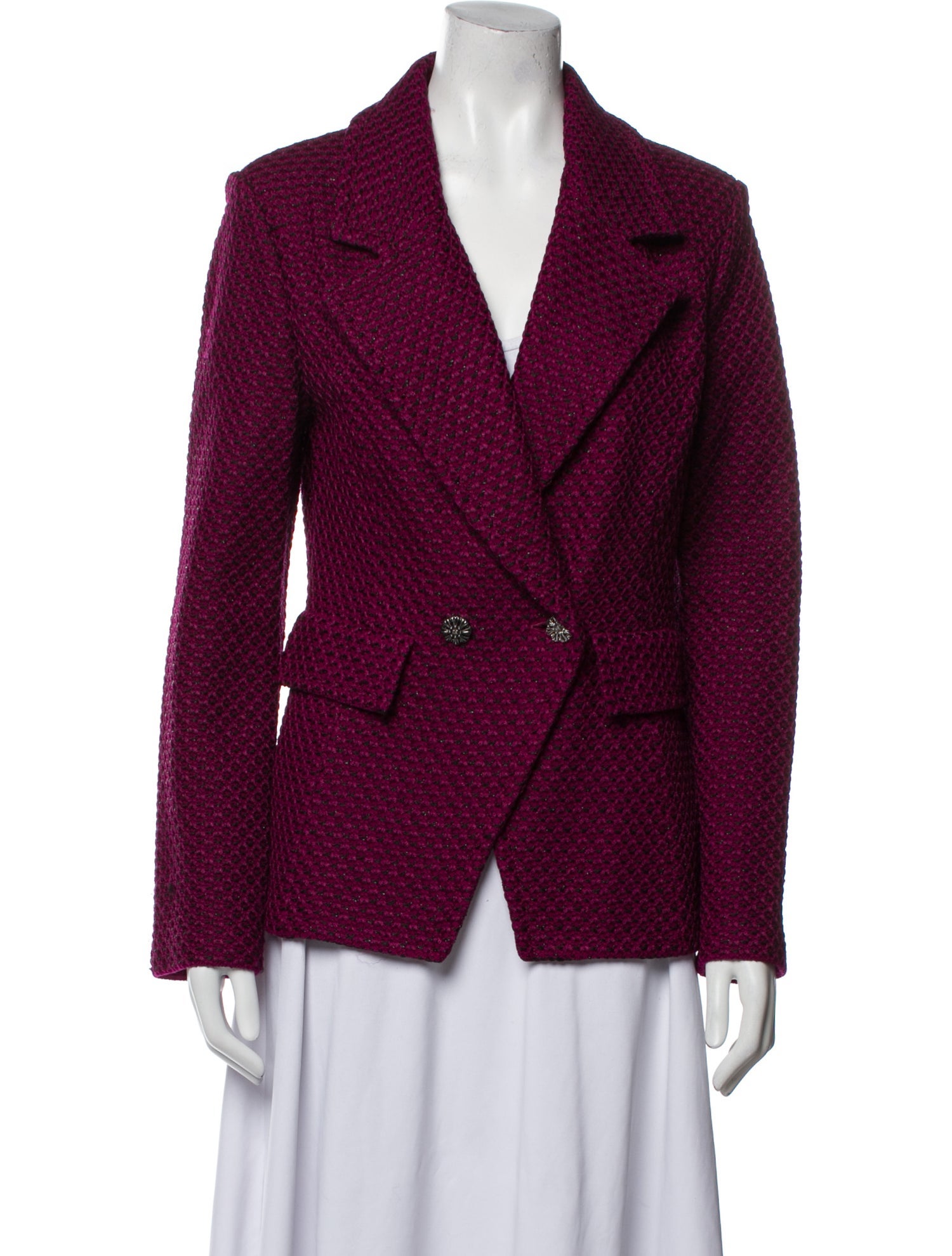St. John Collection Wool Tweed Pattern Blazer