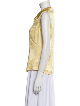 St. John Collection Silk Sleeveless Button-Up Top