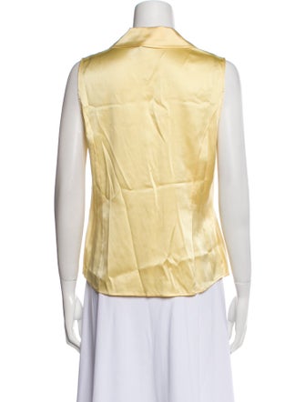 St. John Collection Silk Sleeveless Button-Up Top