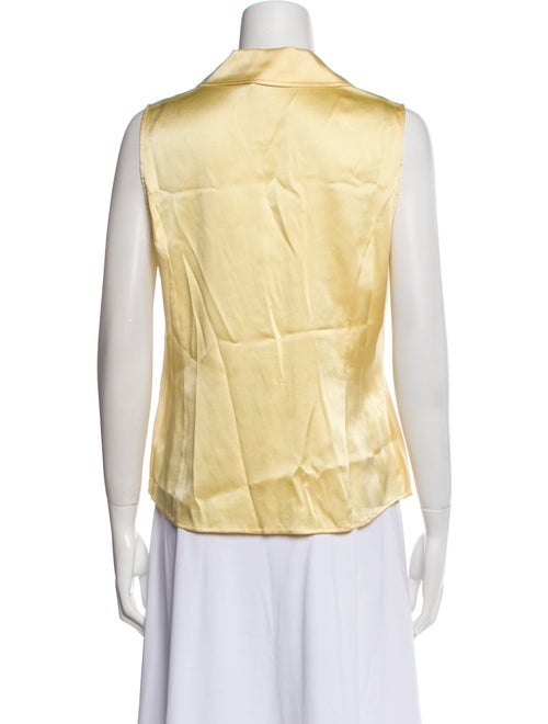 St. John Collection Silk Sleeveless Button-Up Top