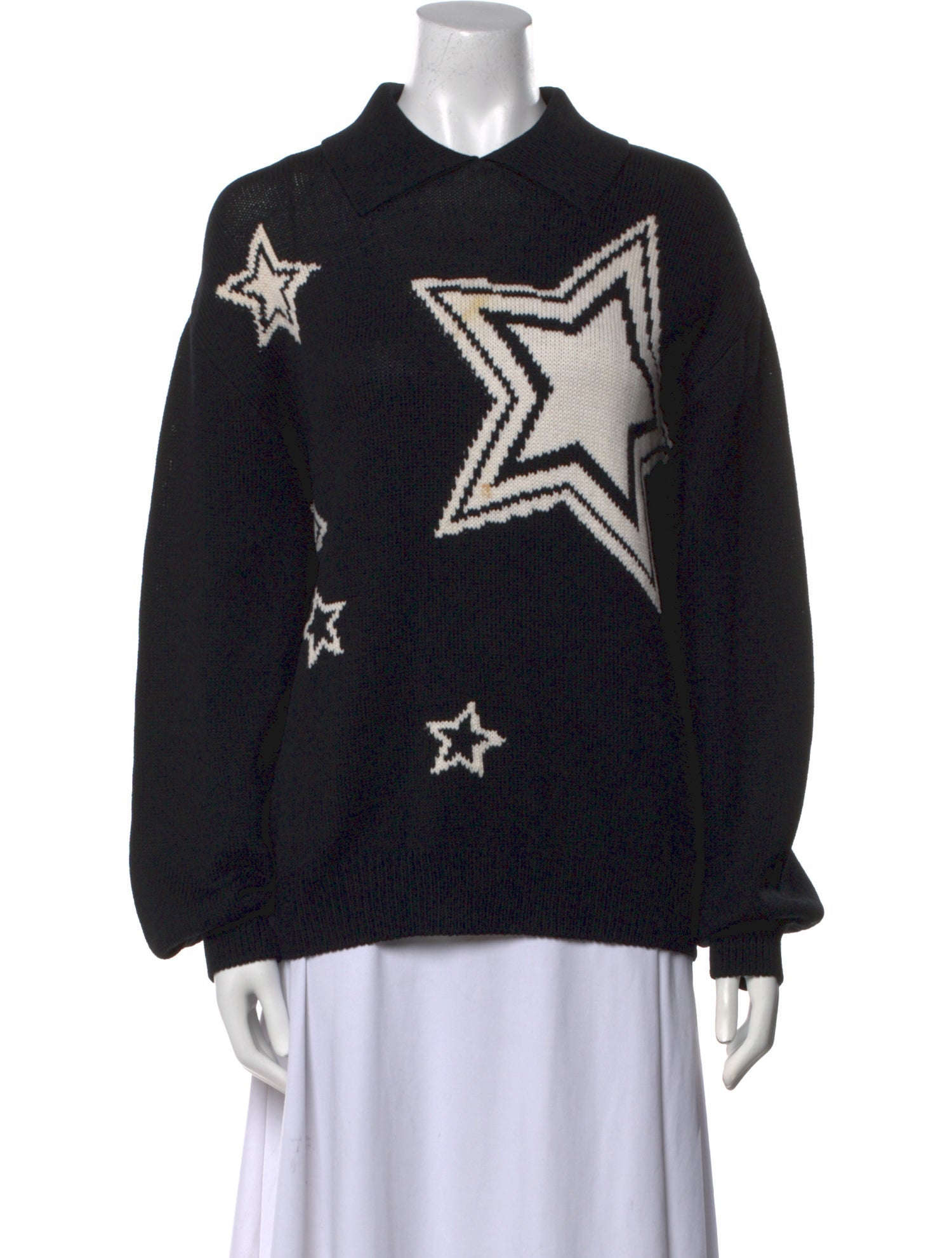 St. John Collection Graphic Print Crew Neck Sweater