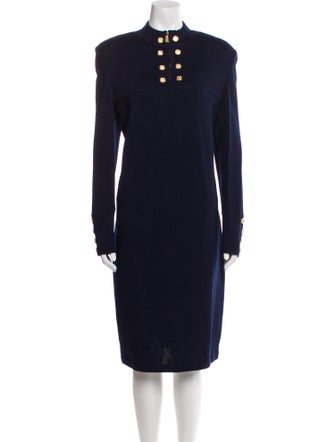 St. John Collection Mock Neck Midi Length Dress
