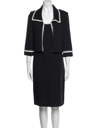 St. John Collection Wool Striped Dress Set
