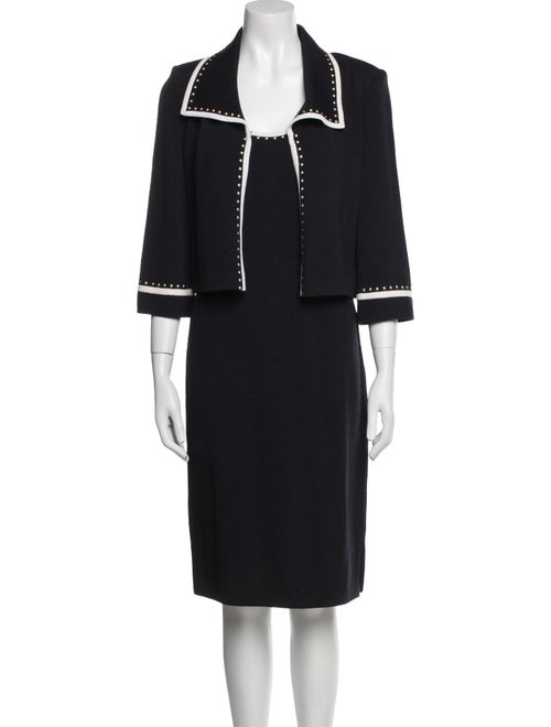 St. John Collection Wool Striped Dress Set