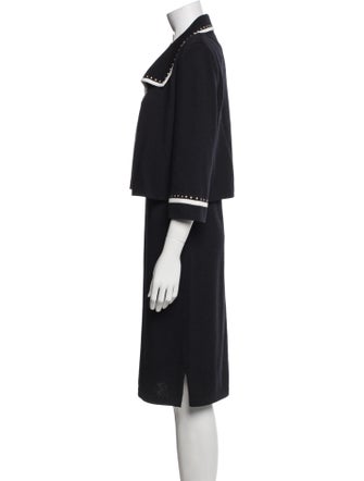 St. John Collection Wool Striped Dress Set