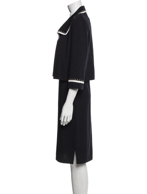 St. John Collection Wool Striped Dress Set