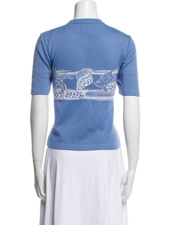 St. John Collection Graphic Print Crew Neck T-Shirt