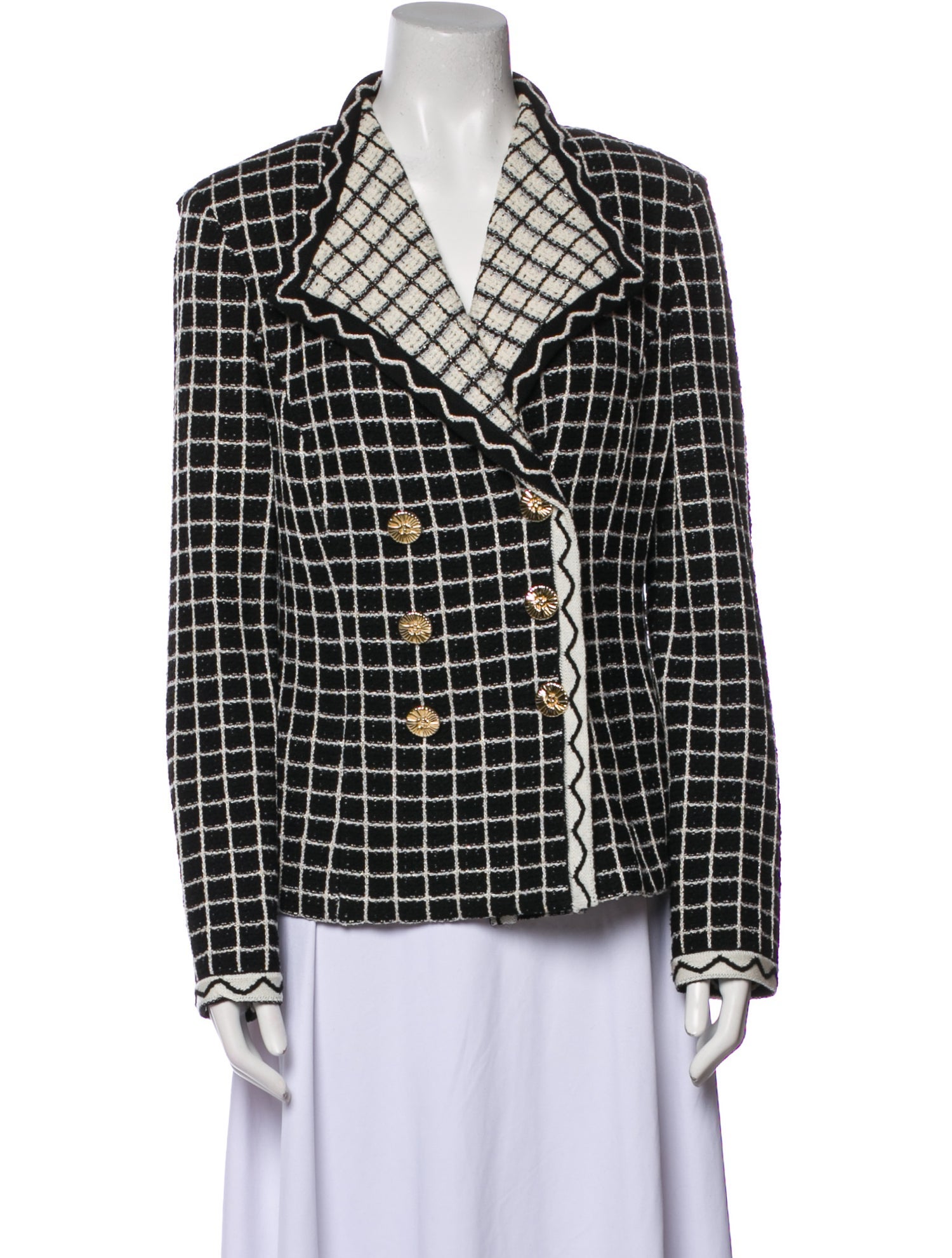 St. John Collection Plaid Print Blazer