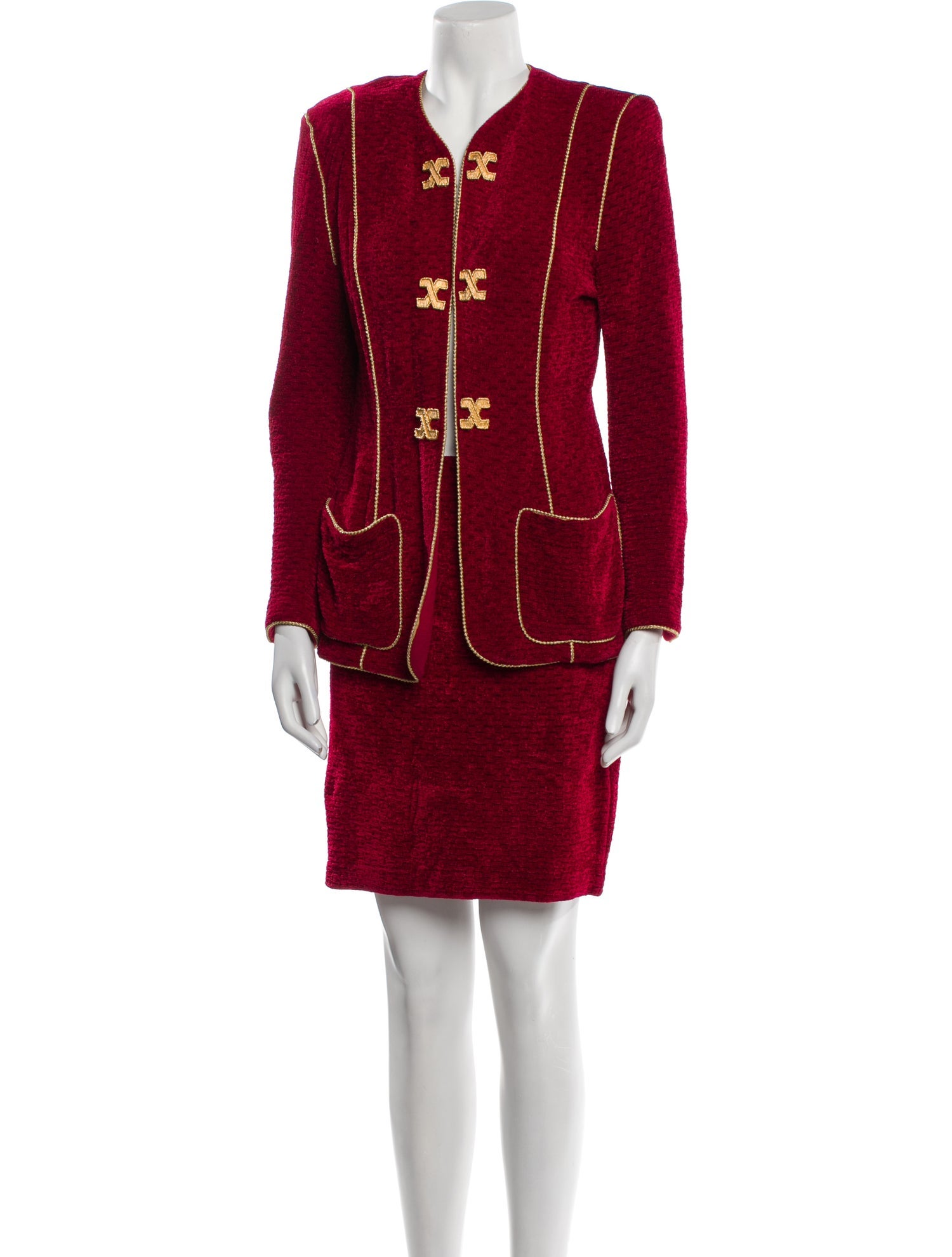 St. John Collection Studded Accents Skirt Set