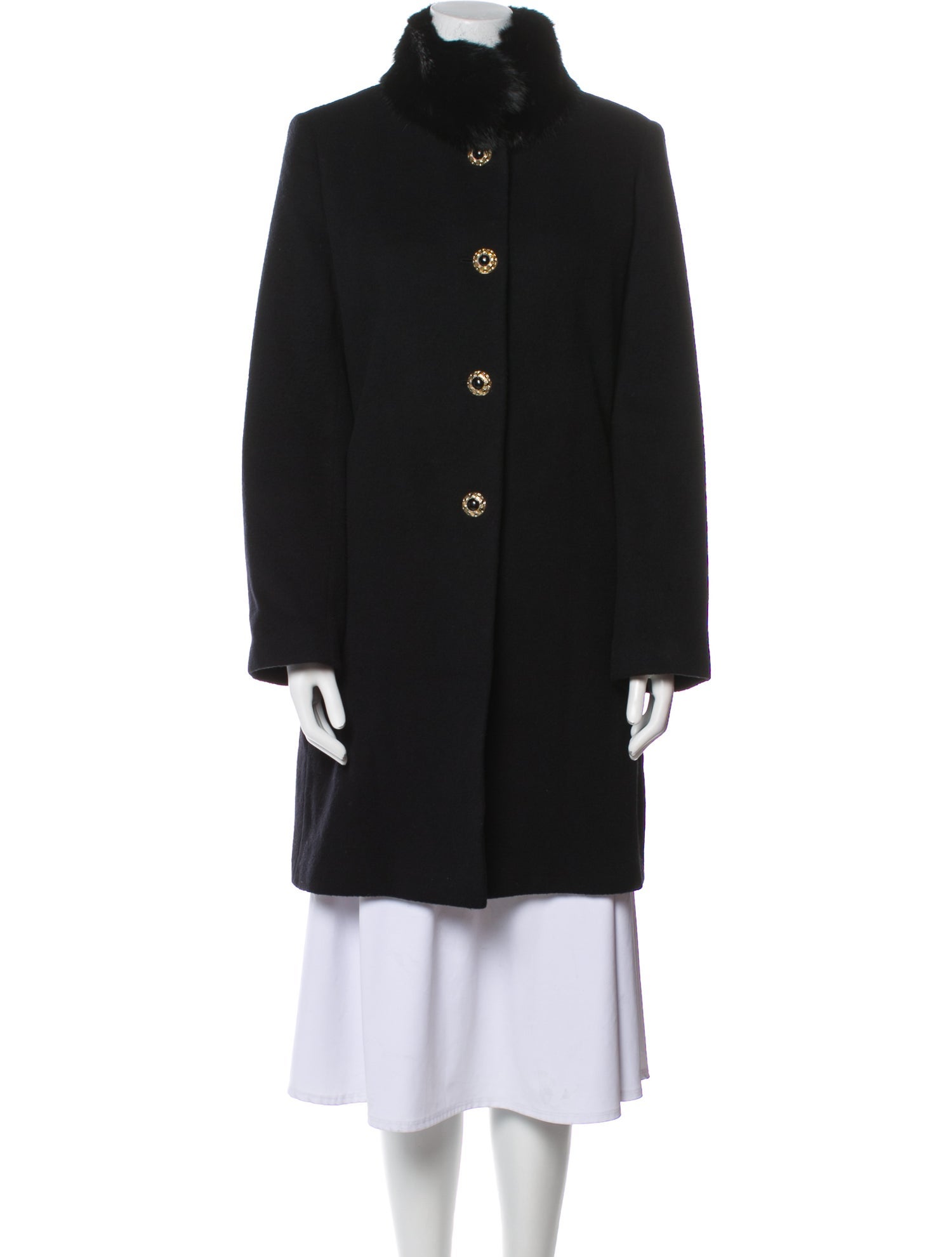 St. John Collection Wool Fur Coat