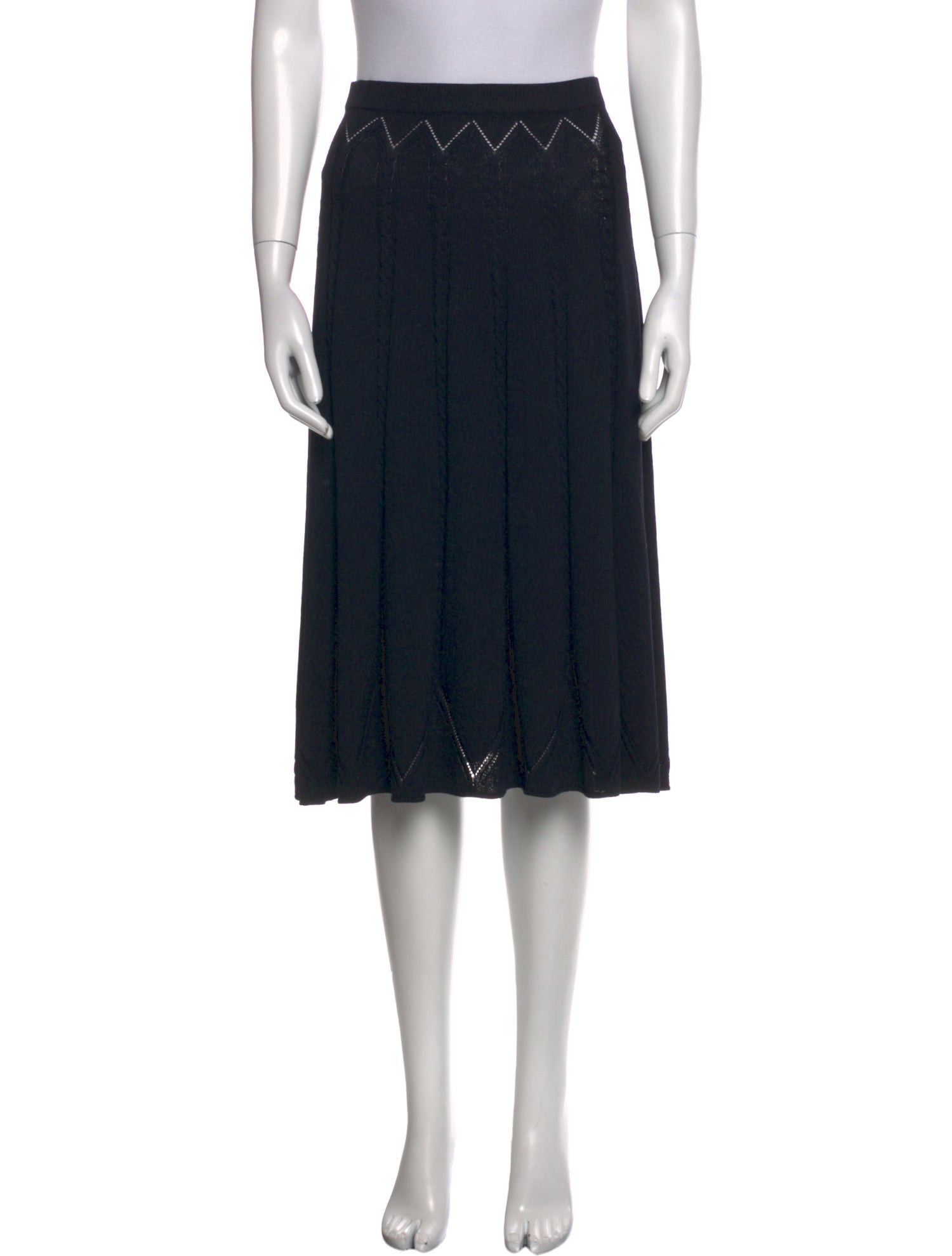 St. John Collection Pleated Accents Knee-Length Skirt