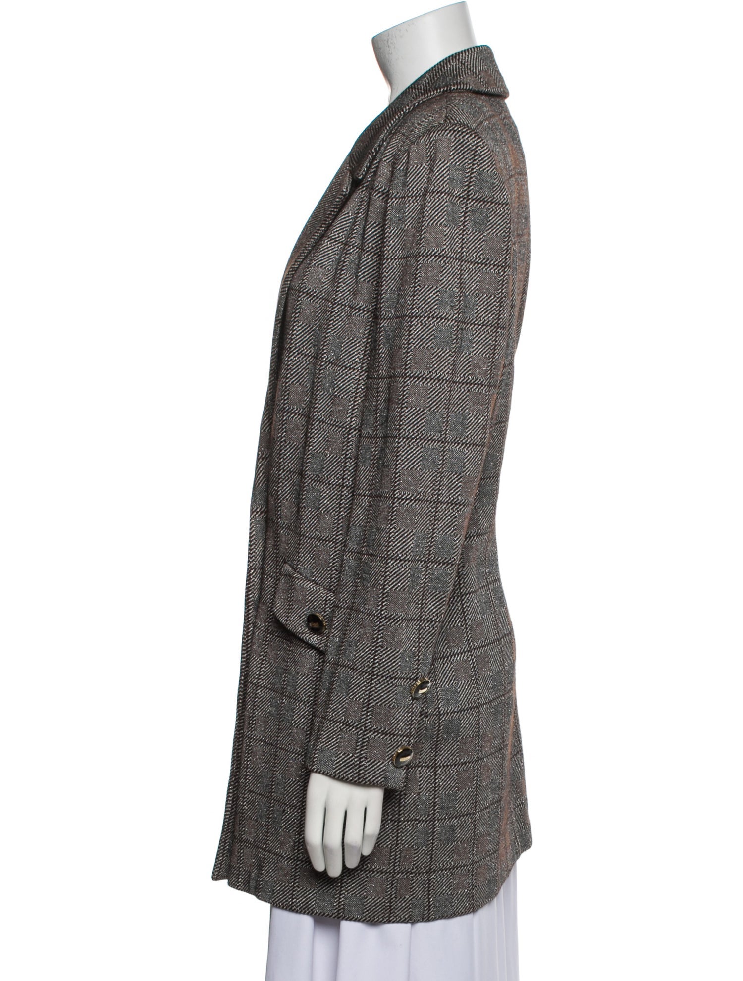 St. John Collection Plaid Print Coat