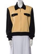 St. John Collection Silk Colorblock Pattern Bomber Jacket