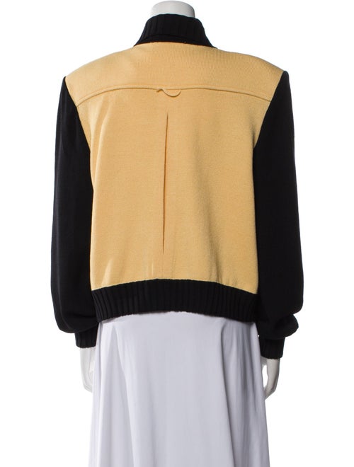 St. John Collection Silk Colorblock Pattern Bomber Jacket