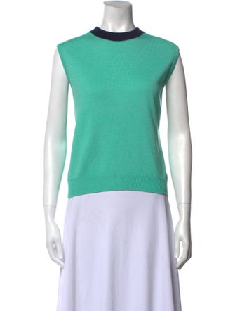 St. John Collection Colorblock Pattern Mock Neck Top