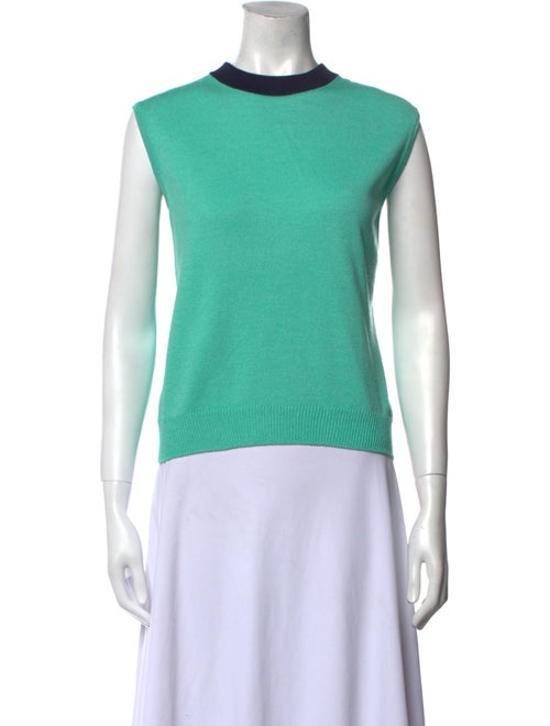 St. John Collection Colorblock Pattern Mock Neck Top