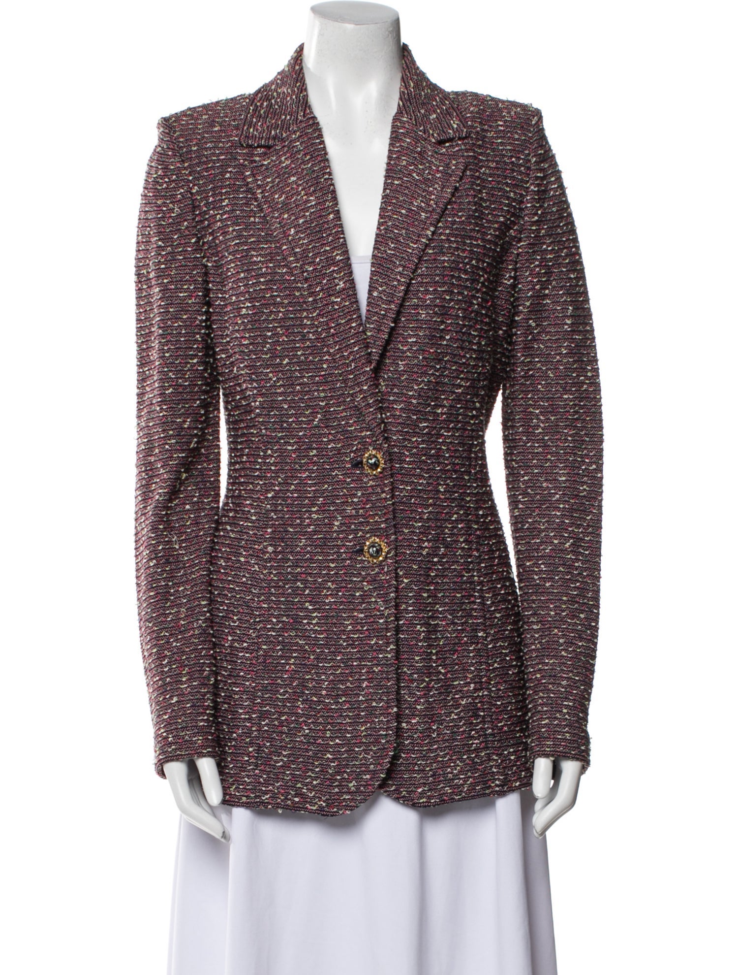 St. John Collection Wool Tweed Pattern Blazer