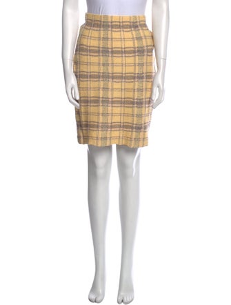 St. John Collection Plaid Print Knee-Length Skirt