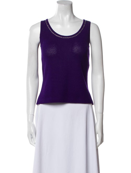 St. John Collection Scoop Neck Sleeveless Top