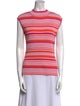 St. John Collection Striped Mock Neck Top