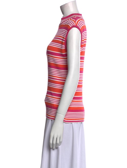St. John Collection Striped Mock Neck Top